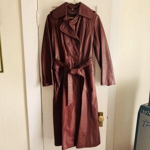 Vintage 70s leather trench coat